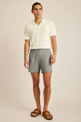 Badshorts i linneblandning