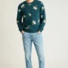 Broderad French Terry-krage