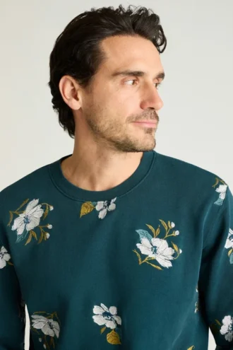 Broderad French Terry-krage