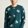 Broderad French Terry-krage