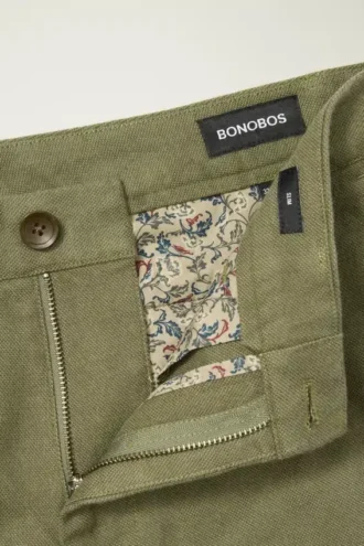Chinobyxor i borstad twill