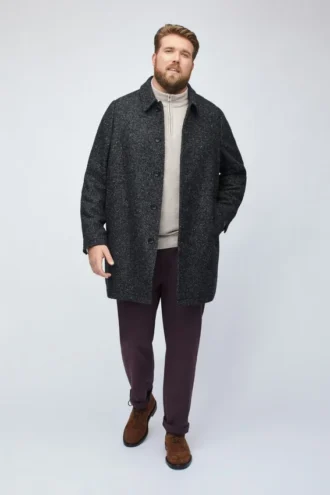 Den Italian Wool Car Coat i stora storlekar