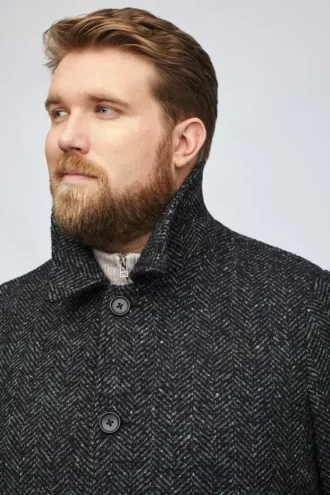 Den Italian Wool Car Coat i stora storlekar