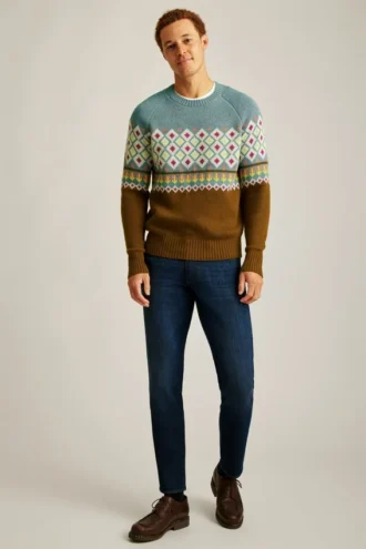 Fair Isle-tröja med rund hals