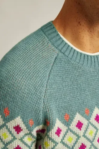 Fair Isle-tröja med rund hals