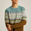 Fair Isle-tröja med rund hals