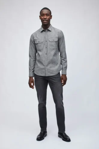 Fleckad chambray-skjorta