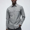 Fleckad chambray-skjorta Fleckad chambray-skjorta