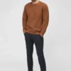 Fleece-tröja med rund hals