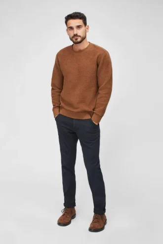 Fleece-tröja med rund hals