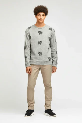 Fleece-tröja med rund hals