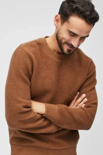 Fleece-tröja med rund hals