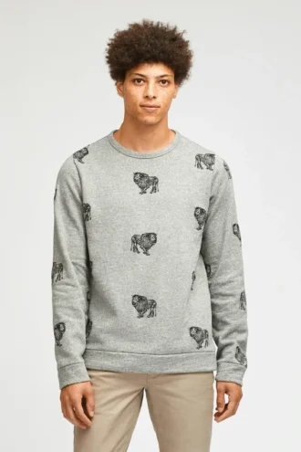 Fleece-tröja med rund hals