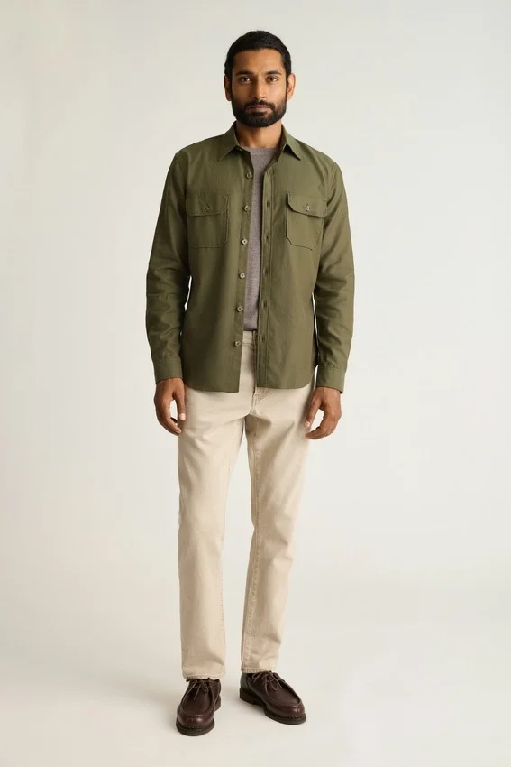 Garment-färgad arbetsskjorta Garment-färgad arbetsskjorta