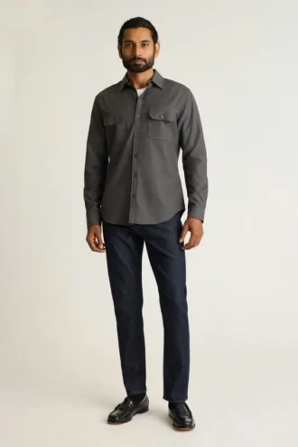 Garment-färgad arbetsskjorta