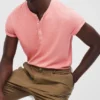 Garment-färgad Henley Garment-färgad Henley