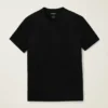 Herr-T-shirt i linne med rund hals