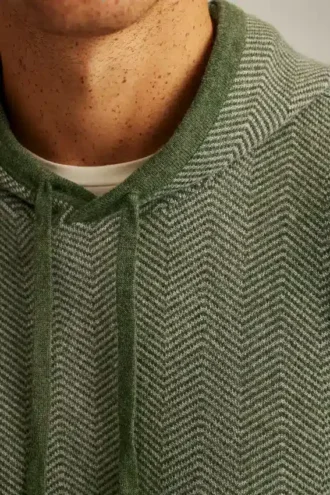 Hoodie med fiskbensmönster