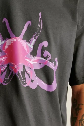 Kortärmad, avslappnad T-shirt med tryck Fielder