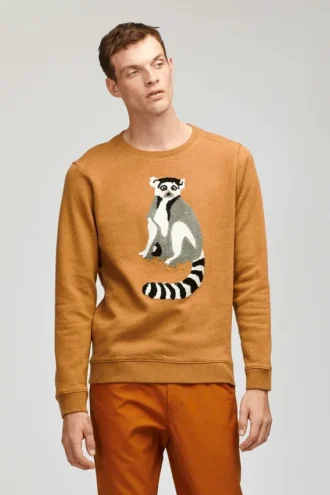 Lemur fleecetröja med rund hals