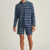 Lätt hoodie i randig frotté
