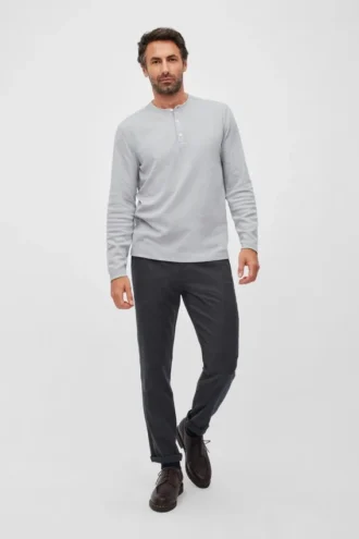 Lättviktig Henley-tröja i våffelmönster