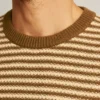 Mellantjock tröja med rund hals och randig stickning Mellantjock tröja med rund hals och randig stickning
