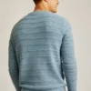 Mellantjock tröja med texturerad stickning och rund hals