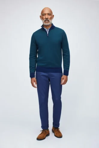 Merino-tröja med halv dragkedja