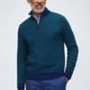Merino-tröja med halv dragkedja