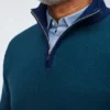 Merino-tröja med halv dragkedja
