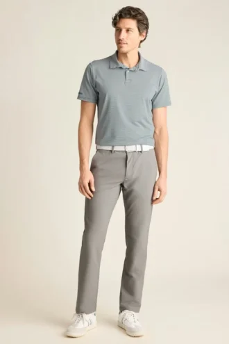 Performance Golf Shirt: enfärgad och randig