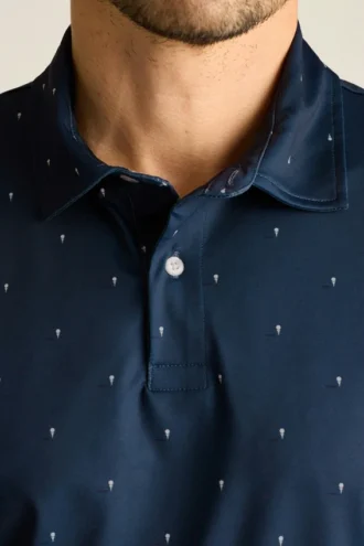 Performance Golf Shirt: enfärgad och randig