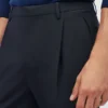 Plisserade stretchbyxor i ull