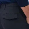 Plisserade stretchbyxor i ull