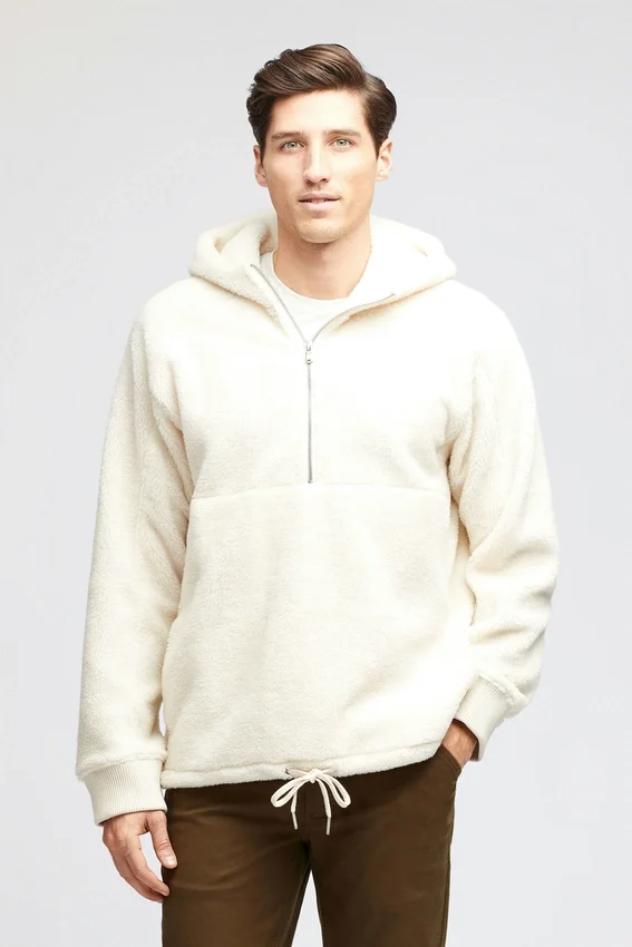 Sherpa-hoodie med halv dragkedja för herr Sherpa-hoodie med halv dragkedja för herr