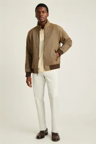 Slitstark, chic och stilfull Harrington-jacka i linne från Bonobos