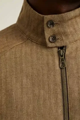 Slitstark, chic och stilfull Harrington-jacka i linne från Bonobos
