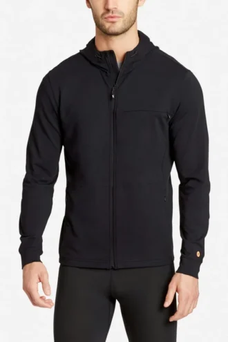 Stretchig hoodie med hel dragkedja