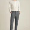 Stretchiga dressbyxor i ull för herr