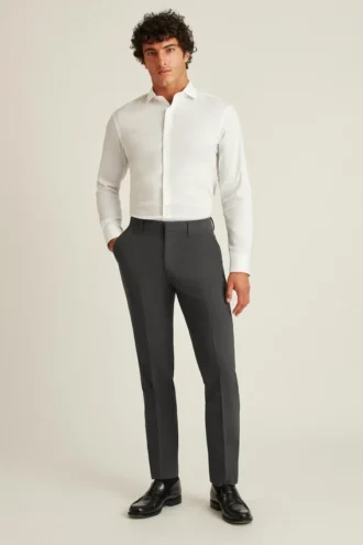 Stretchiga dressbyxor i ull för herr