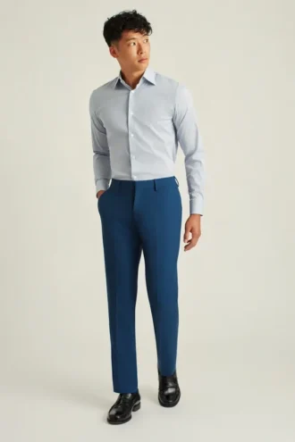 Stretchiga dressbyxor i ull för herr
