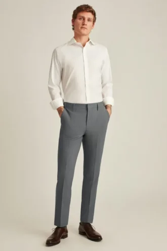Stretchiga dressbyxor i ull för herr