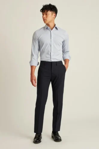 Stretchiga dressbyxor i ull för herr