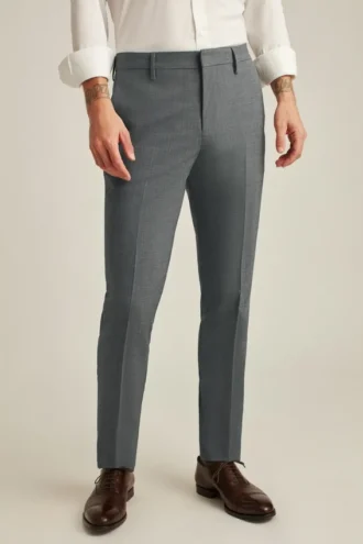 Stretchiga dressbyxor i ull för herr