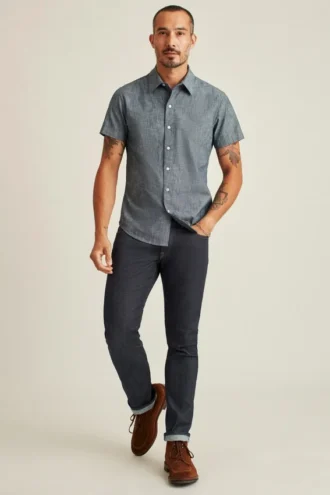 Stretchjeans med selvage för män