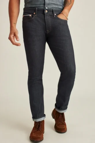 Stretchjeans med selvage för män