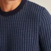 Strikad bomullströja med texturerade ränder Strikad bomullströja med texturerade ränder