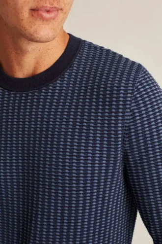 Strikad bomullströja med texturerade ränder