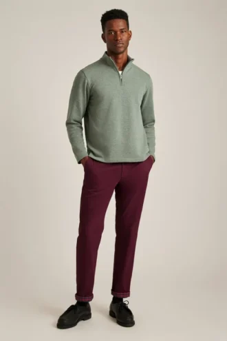 Strukturerad fleece med halv dragkedja